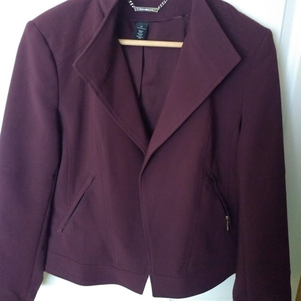 Burgundy WHBM Moto Blazer